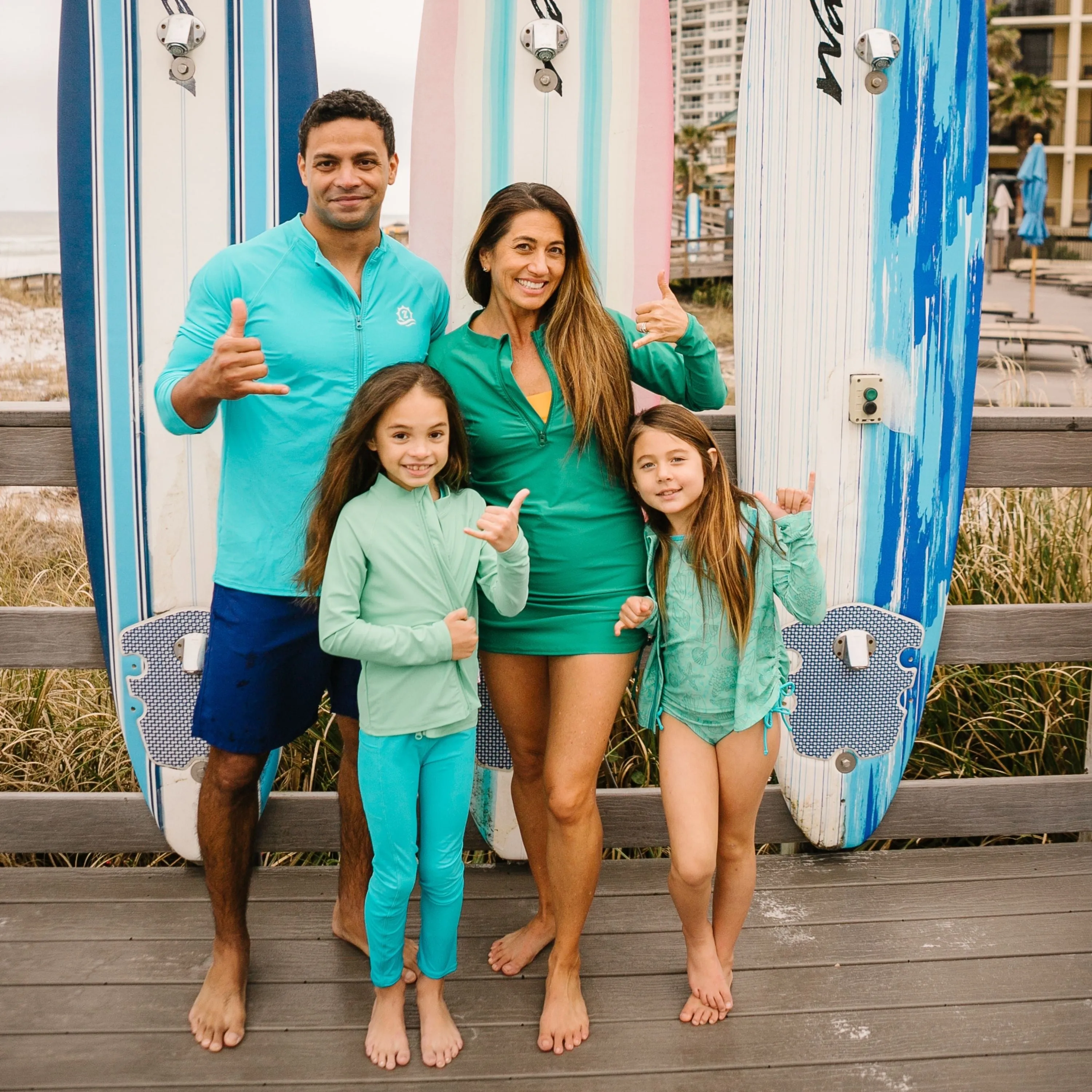 Girls Long Sleeve Rash Guard   Tankini Bikini Set (3 Piece) | "Seashell”