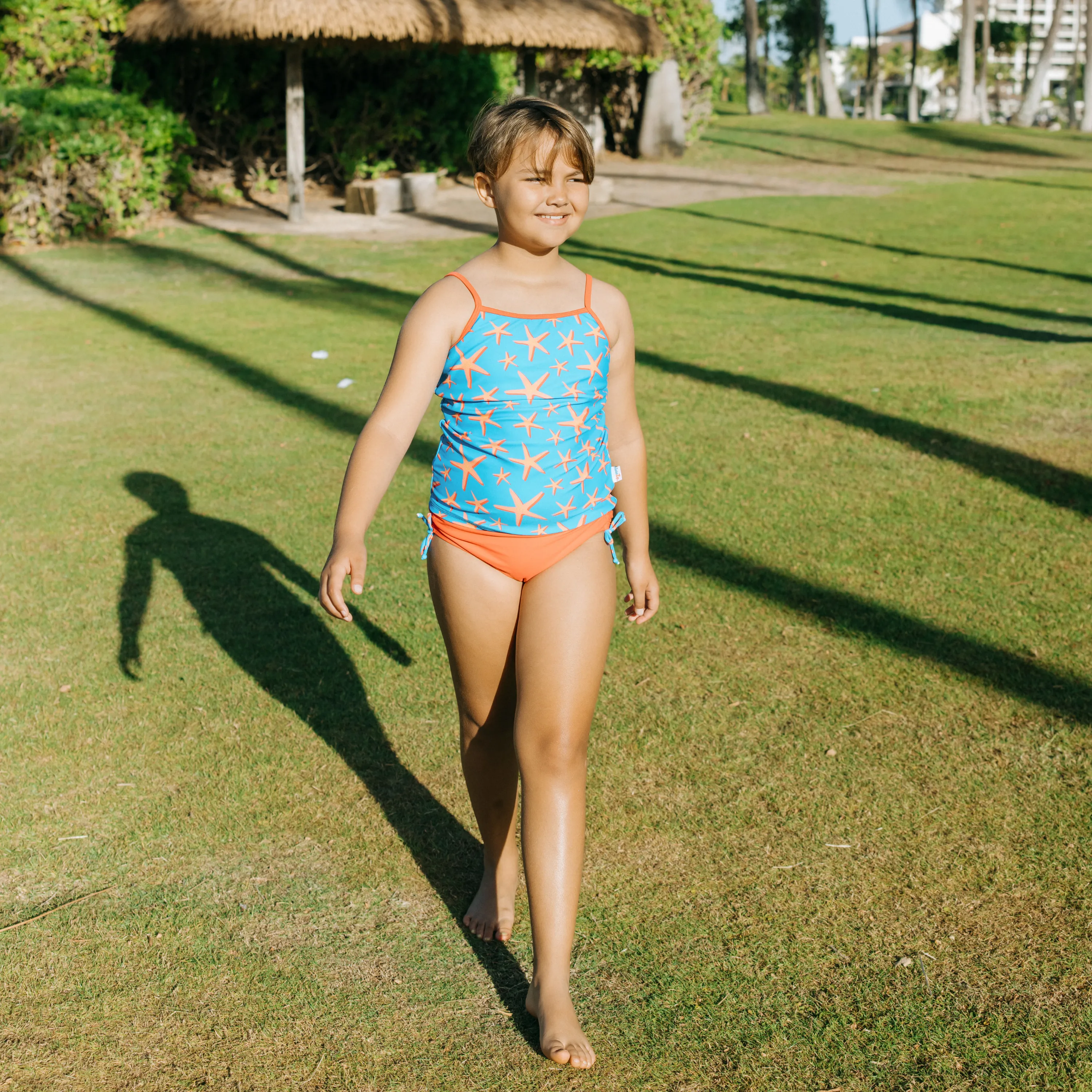 Girls Long Sleeve Rash Guard   Tankini Bikini Set (3 Piece) | "Starfish"