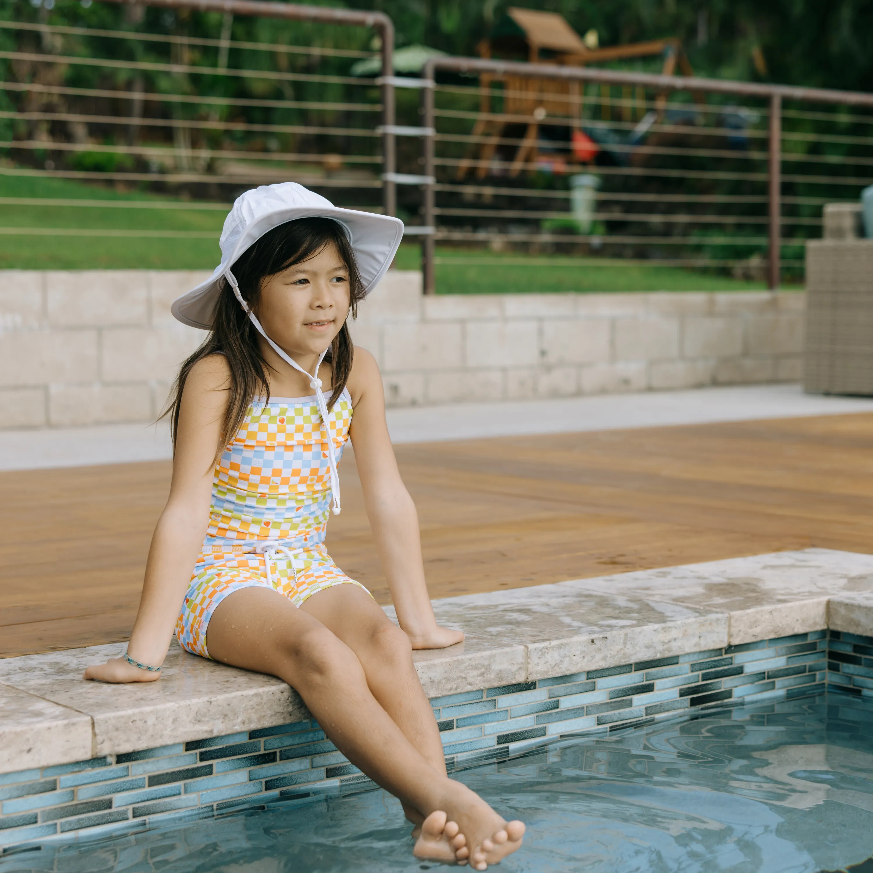 Girls Long Sleeve Rash Guard   Tankini Shorts Set (3 Piece) | "Gamified"