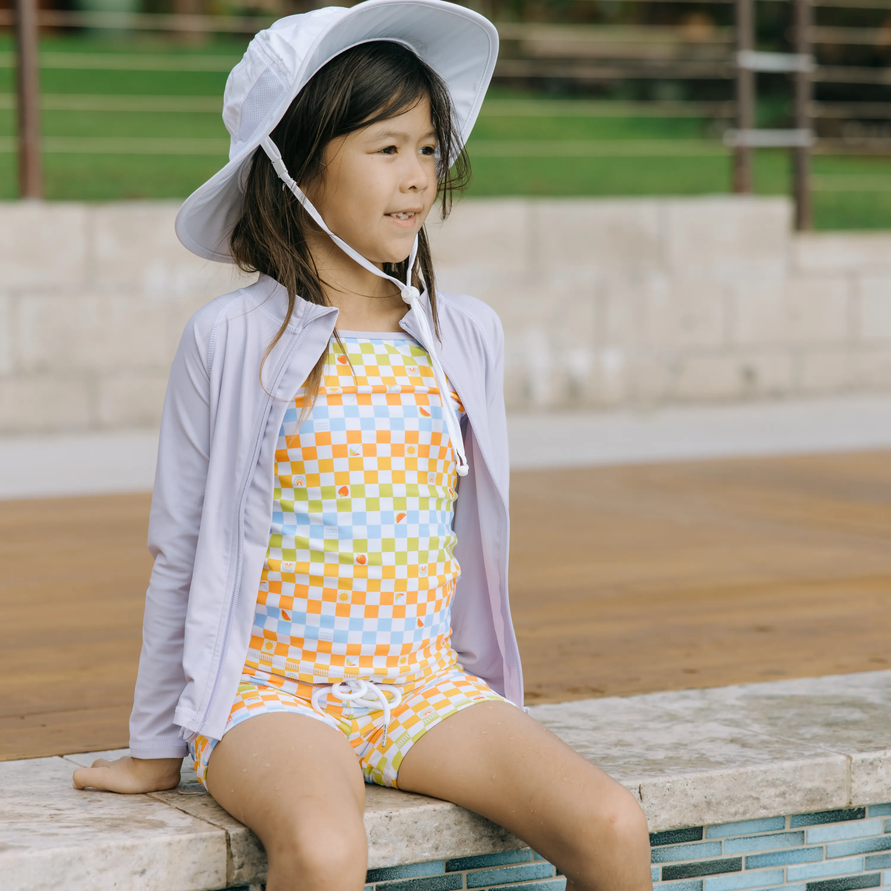 Girls Long Sleeve Rash Guard   Tankini Shorts Set (3 Piece) | "Gamified"
