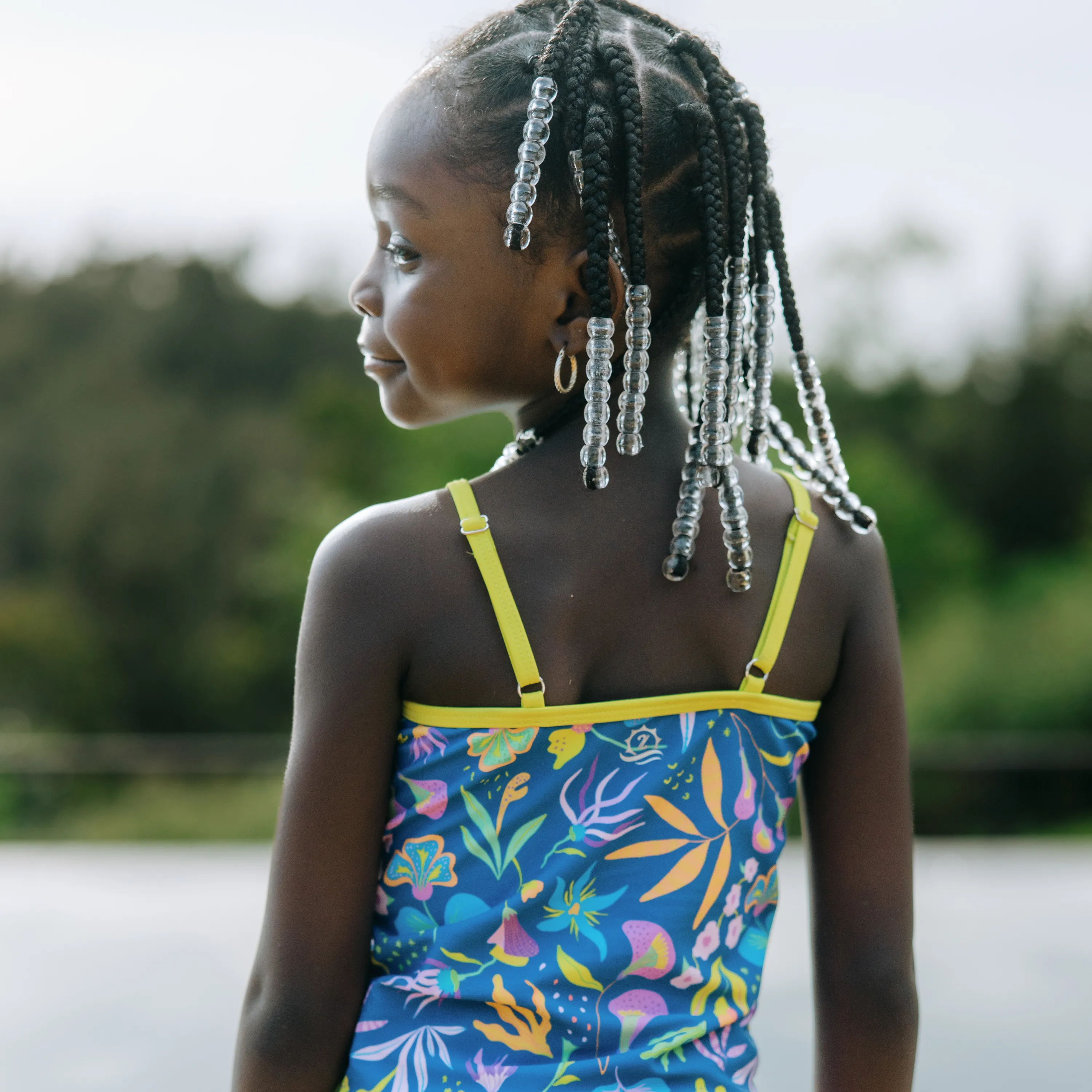 Girls Long Sleeve Rash Guard   Tankini Shorts Set (3 Piece) | "Tropadelic"