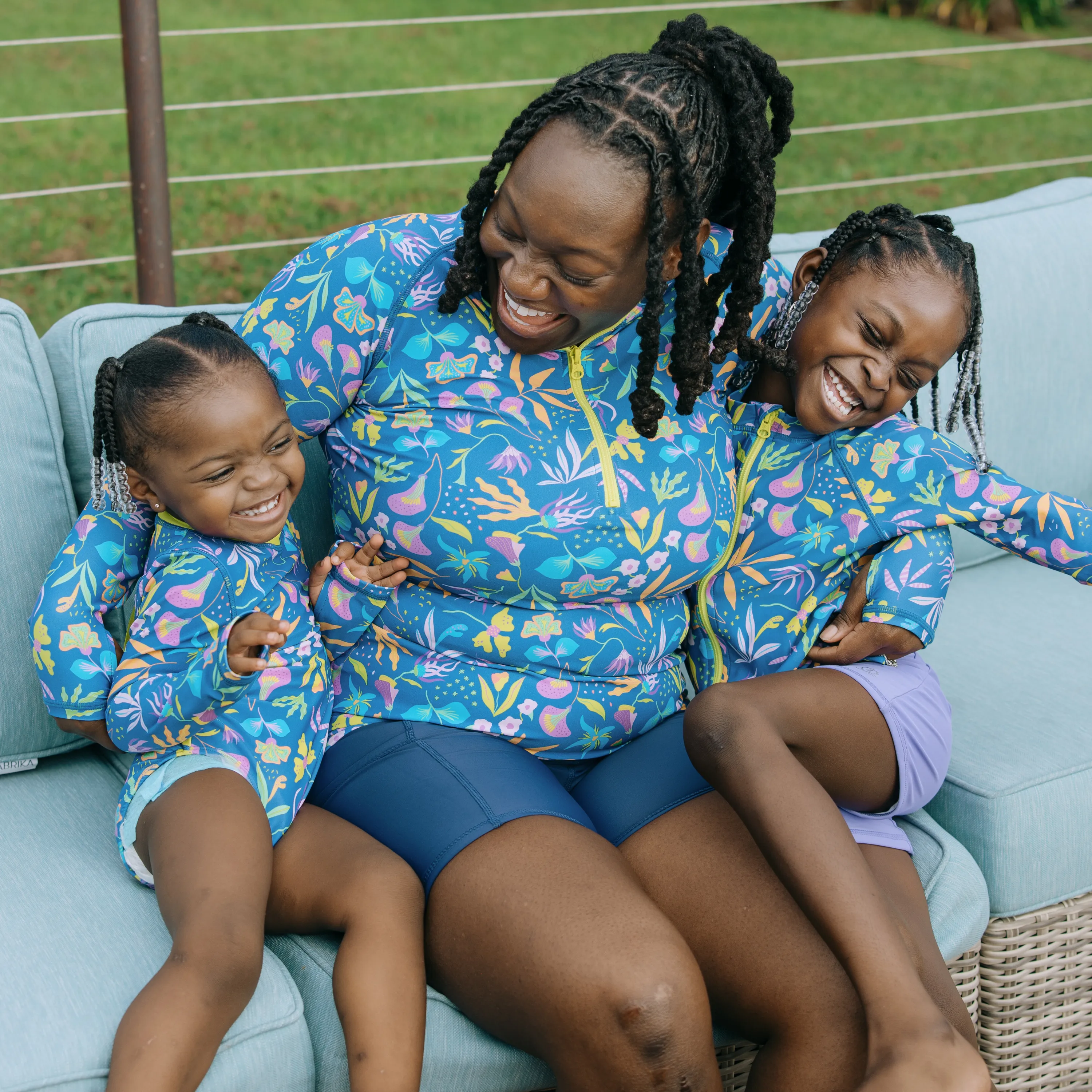 Girls Long Sleeve Rash Guard   Tankini Shorts Set (3 Piece) | "Tropadelic"