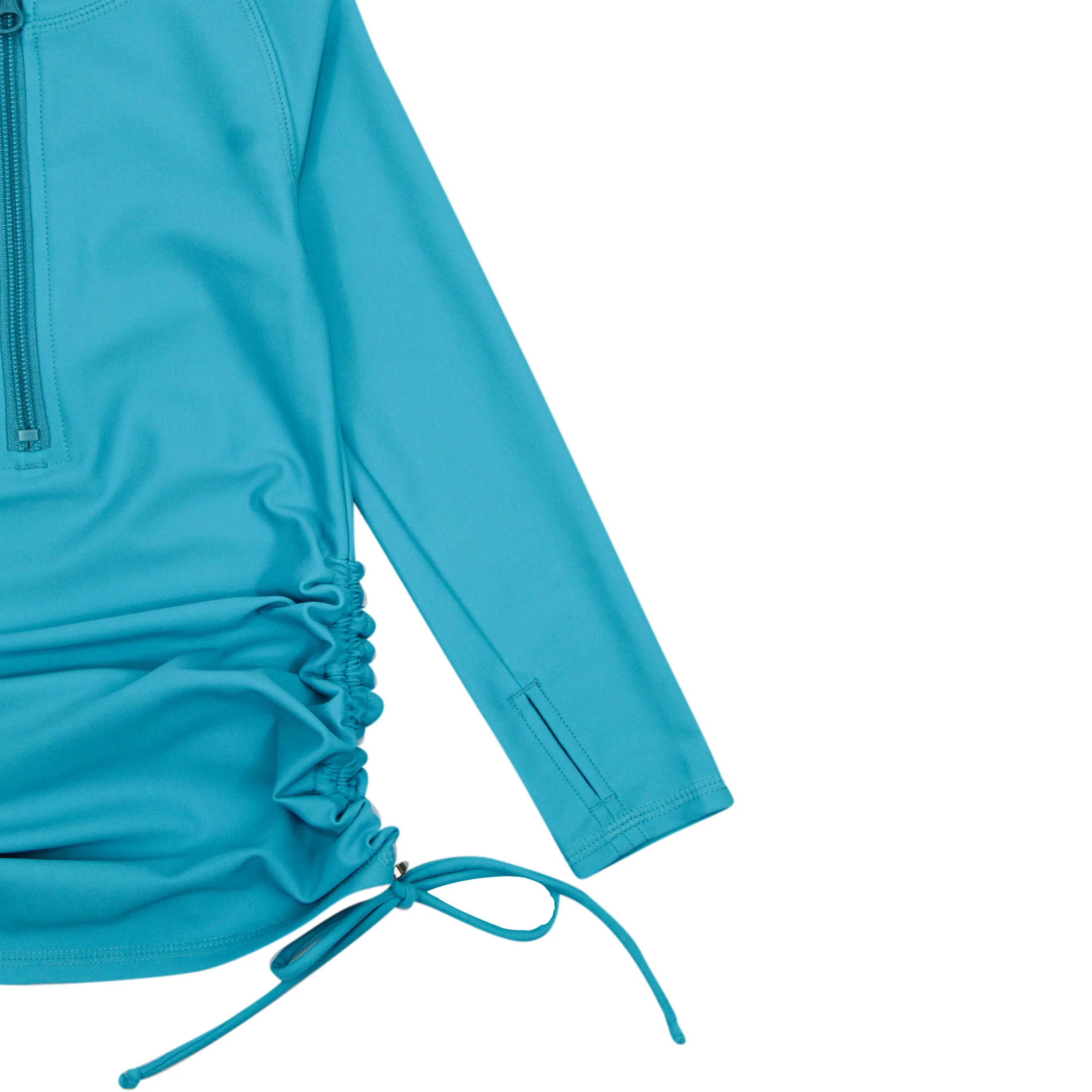 Girls Long Sleeve Swim Dress Cover Up | "Scuba Blue"