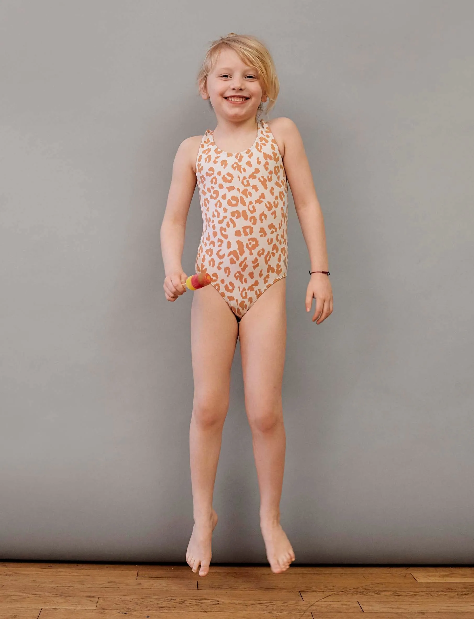 GIRLS' LOS ANGELES Swimsuit | Caramel Leopard