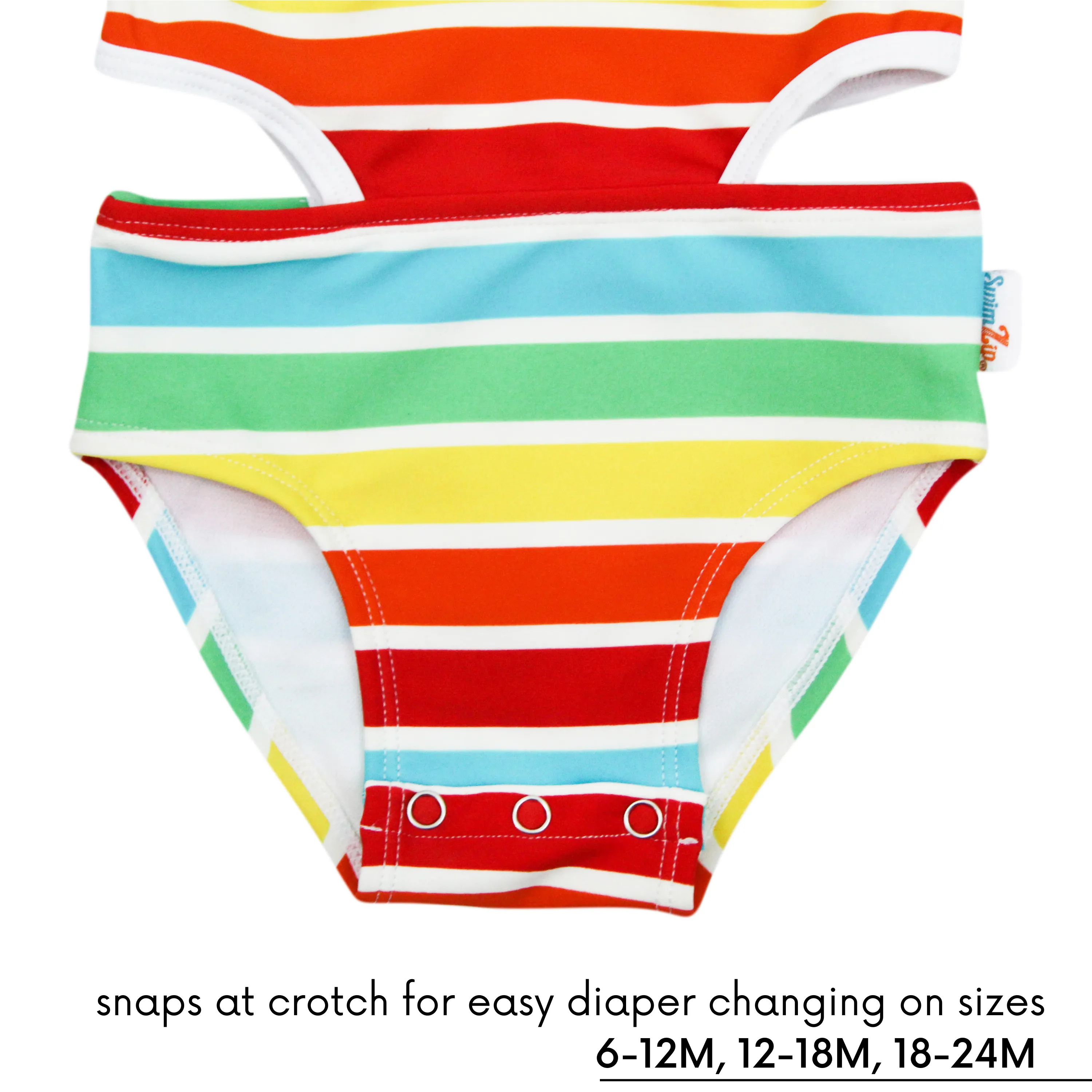 Girls One-Piece Cut Out Swimsuit   Long Sleeve Rash Guard Set (2 Piece) - "Rainbow"