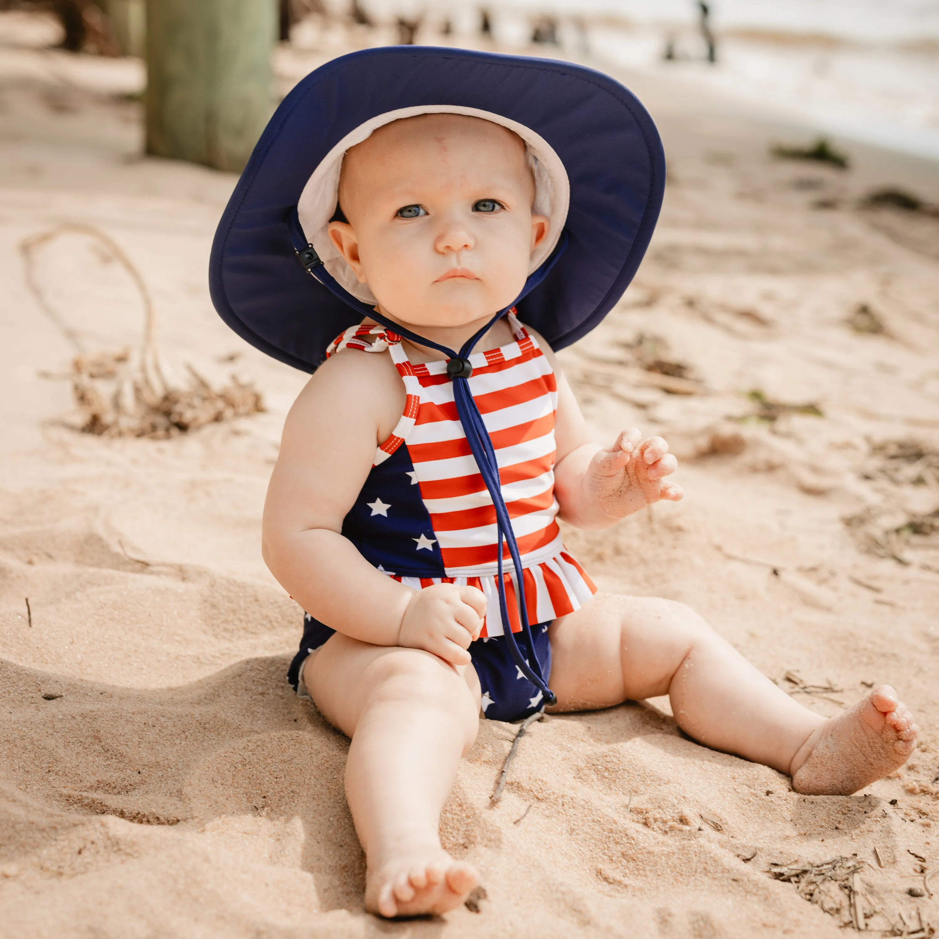 Girls One-Piece Swimsuit   Long Sleeve Rash Guard Set (2 Piece) | "Americana"