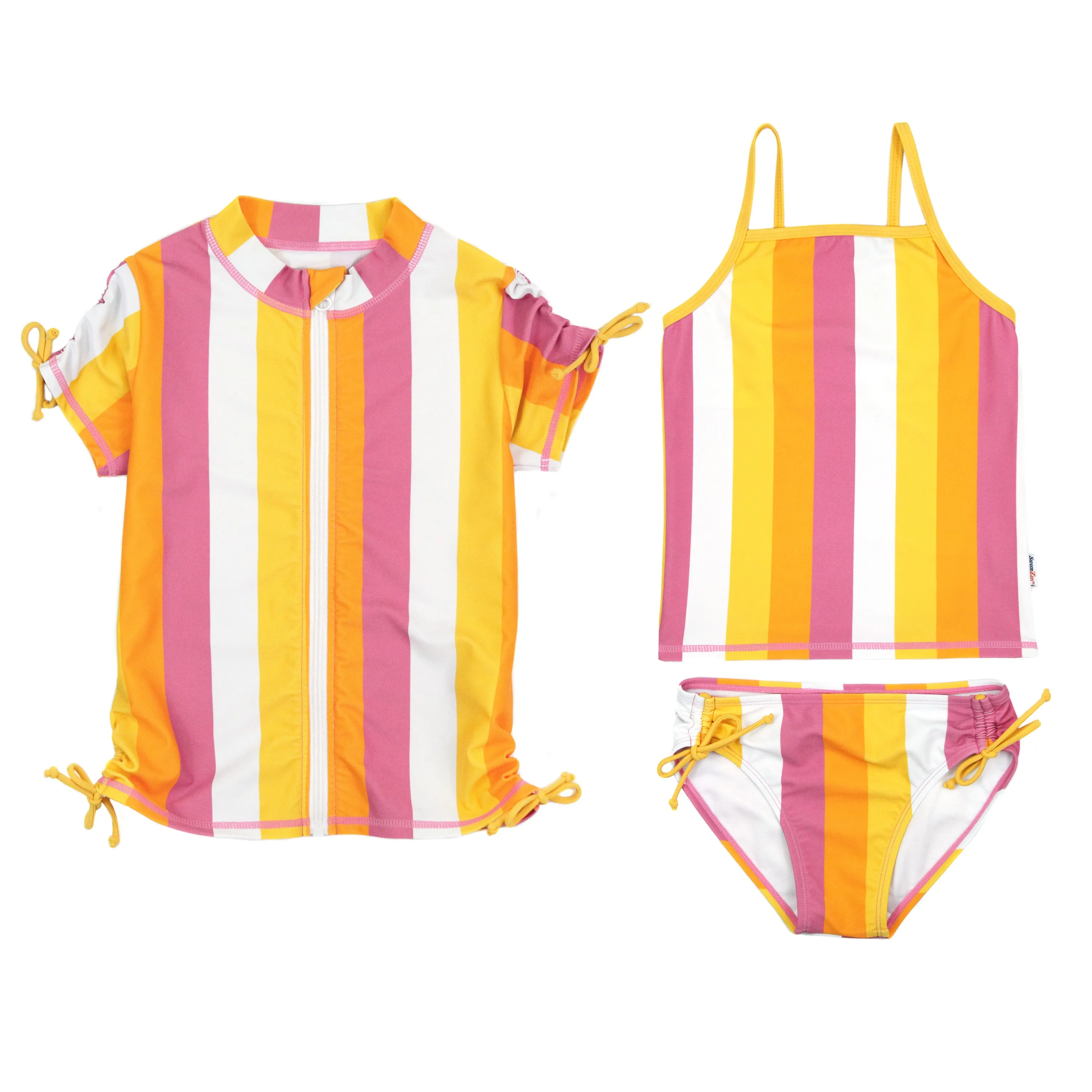 Girls Short Sleeve Rash Guard   Tankini Bikini Set (3 Piece) | "Be Bold”