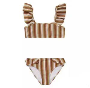 Girls Swimsuit Bikini , Stripes   Frill Straps , from 12 months-12 years