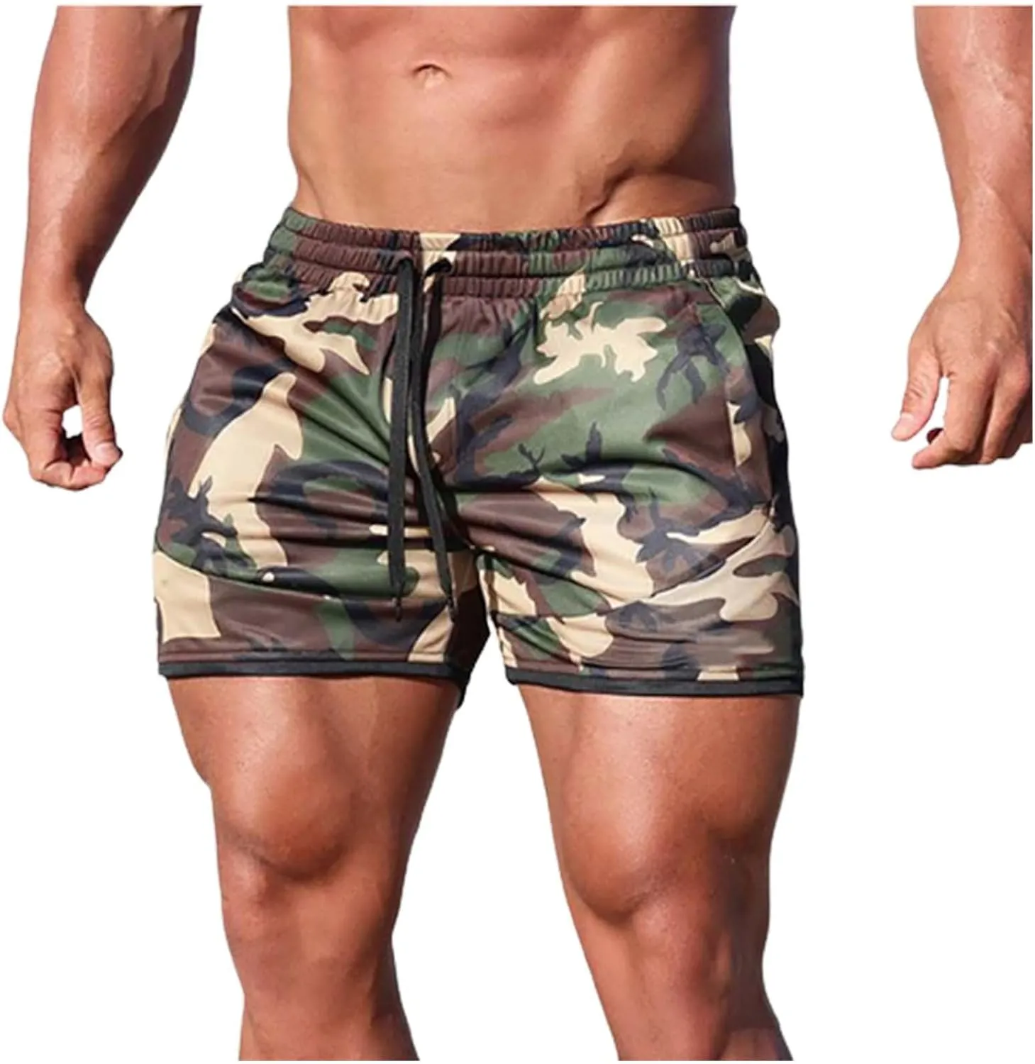 GOKKILRW Men's Gym Workout Shorts Lightweight Quick Dry Bodybuilding Pants Training Running Sports Joggers Beach Board Shorts
