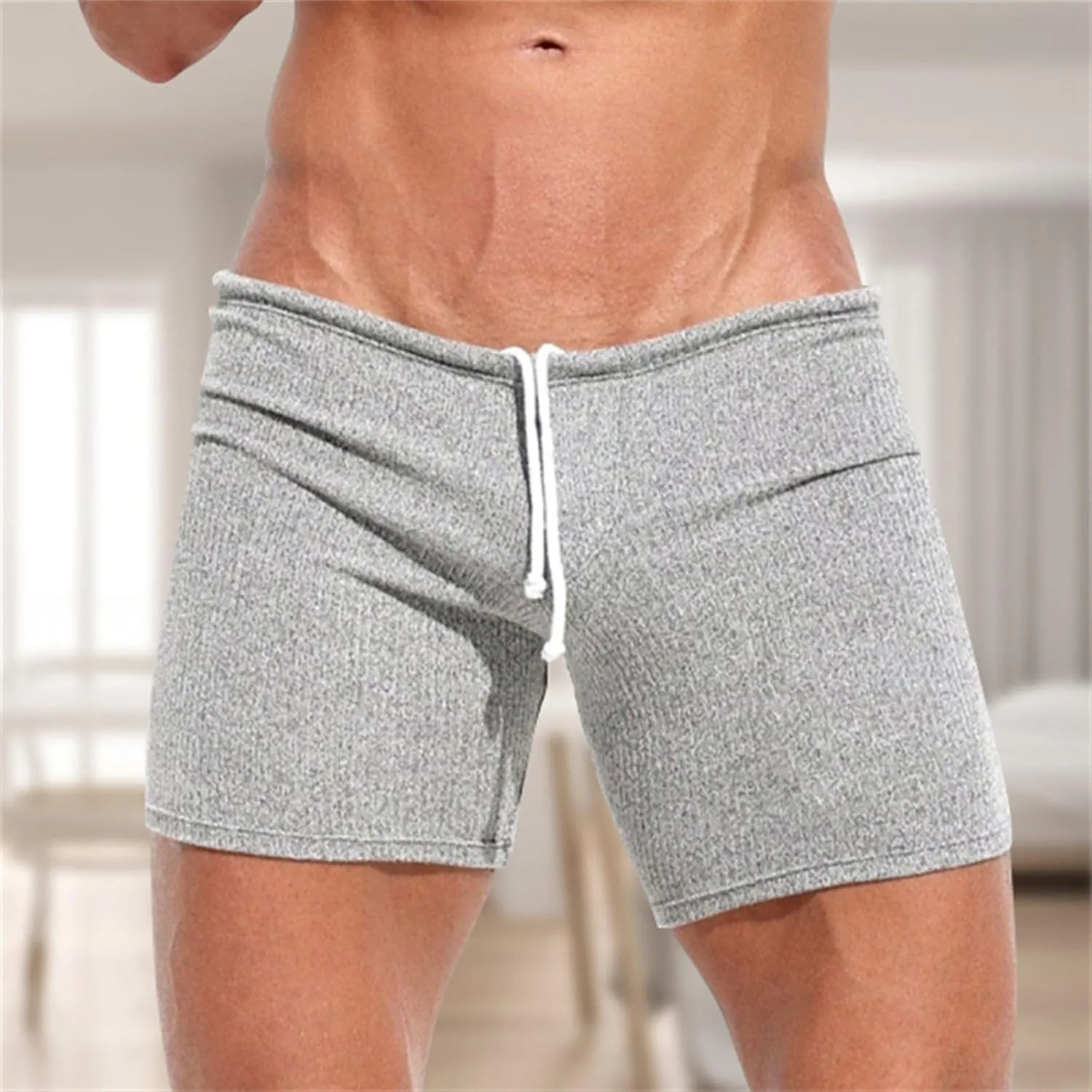 GOKKILRW Mens Shorts Gym Workout Breathable Stretchy Boxer Trunks Casual Athletic Shorts Summer Skinny Sexy Underpants 3 Inch