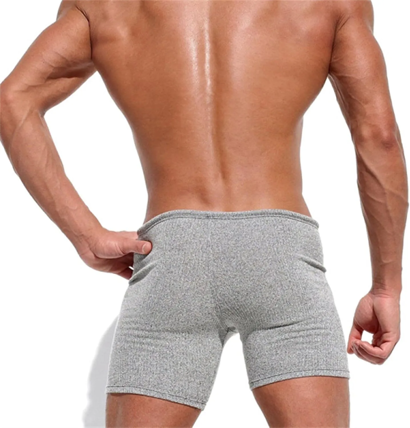 GOKKILRW Mens Shorts Gym Workout Breathable Stretchy Boxer Trunks Casual Athletic Shorts Summer Skinny Sexy Underpants 3 Inch