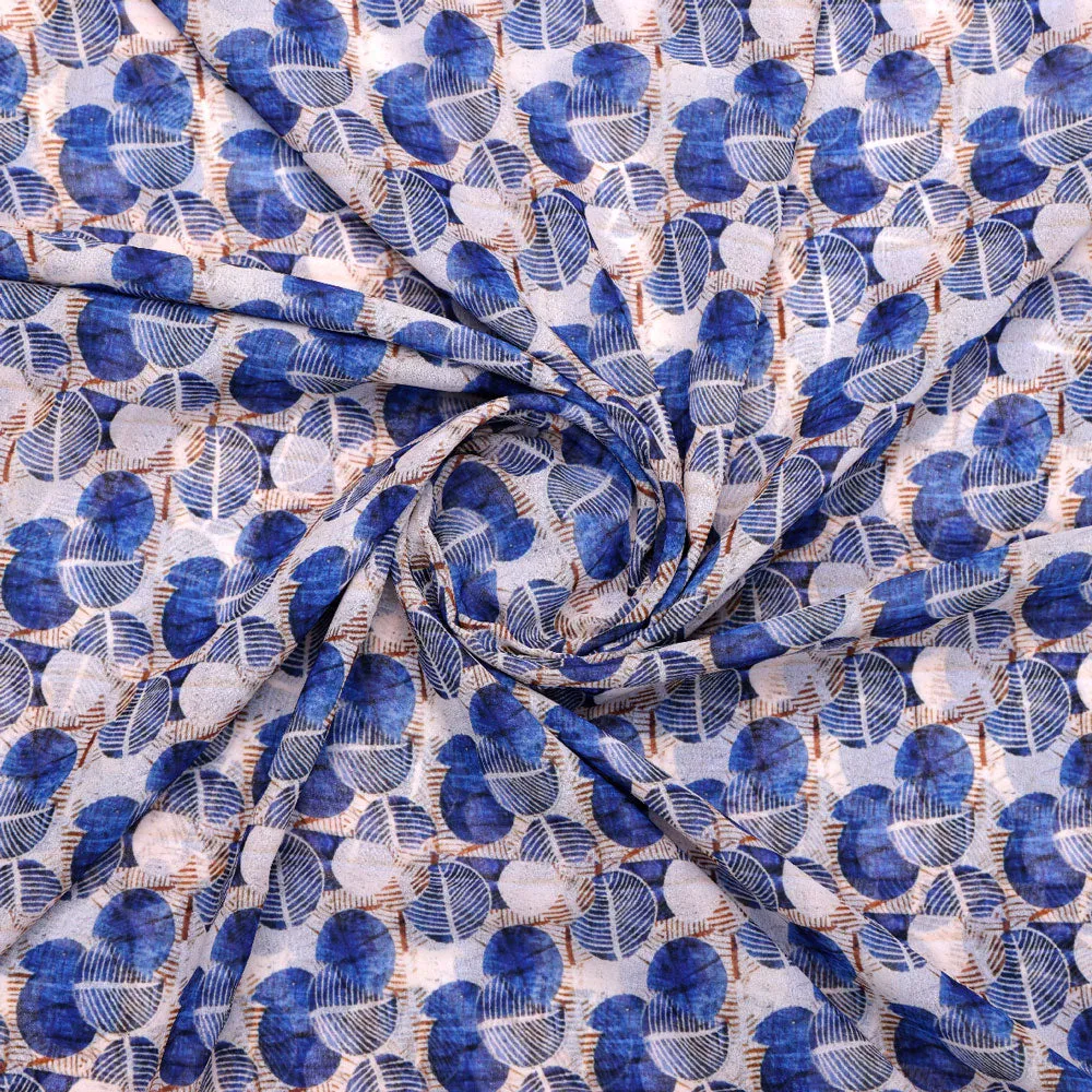 Gorgeous geometric digital printed georgette fabric by FAB VOGUE Studio