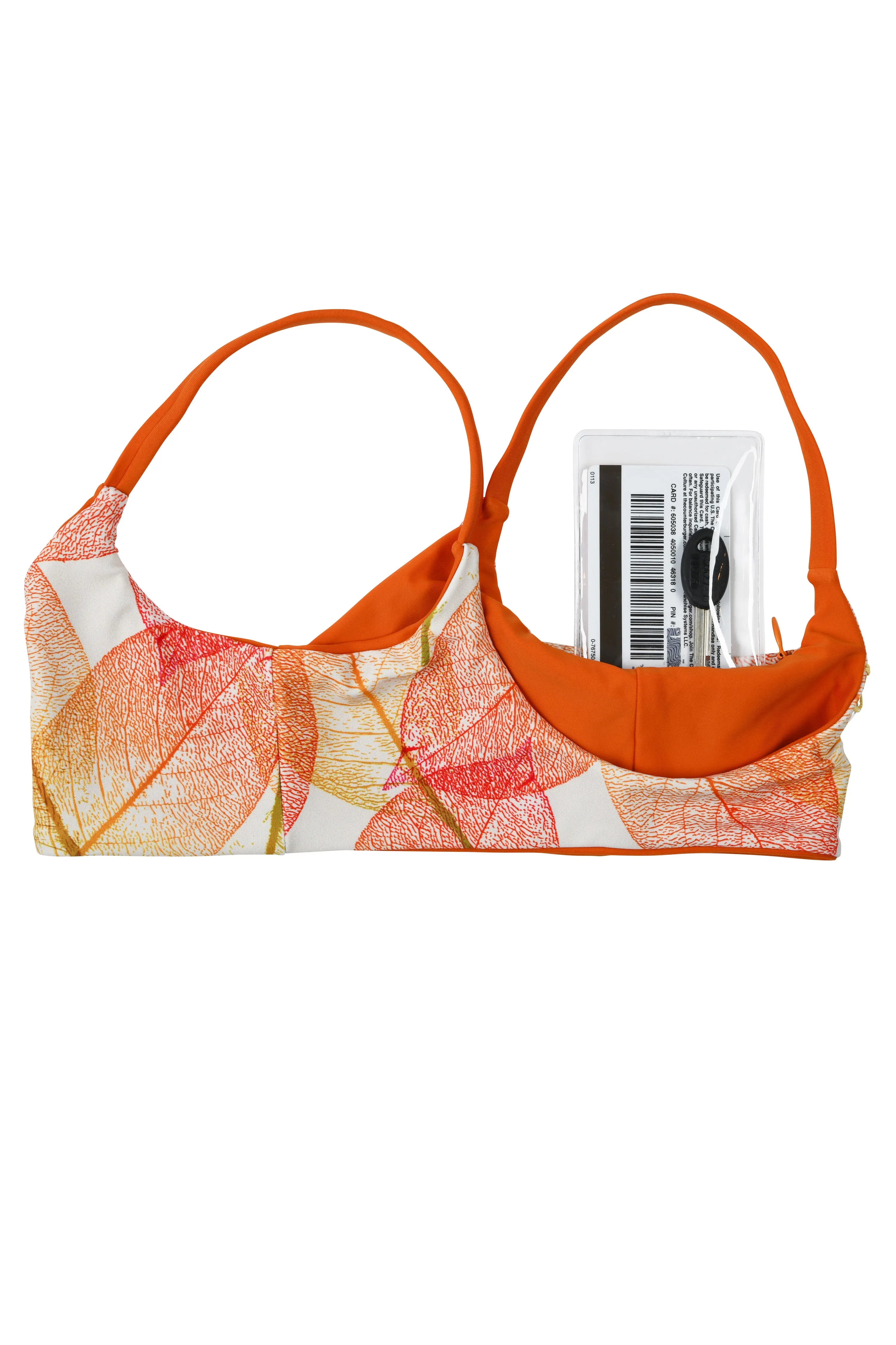 Grace Reversible Scoop Neck Bikini Top (Leaves/Burnt Orange)