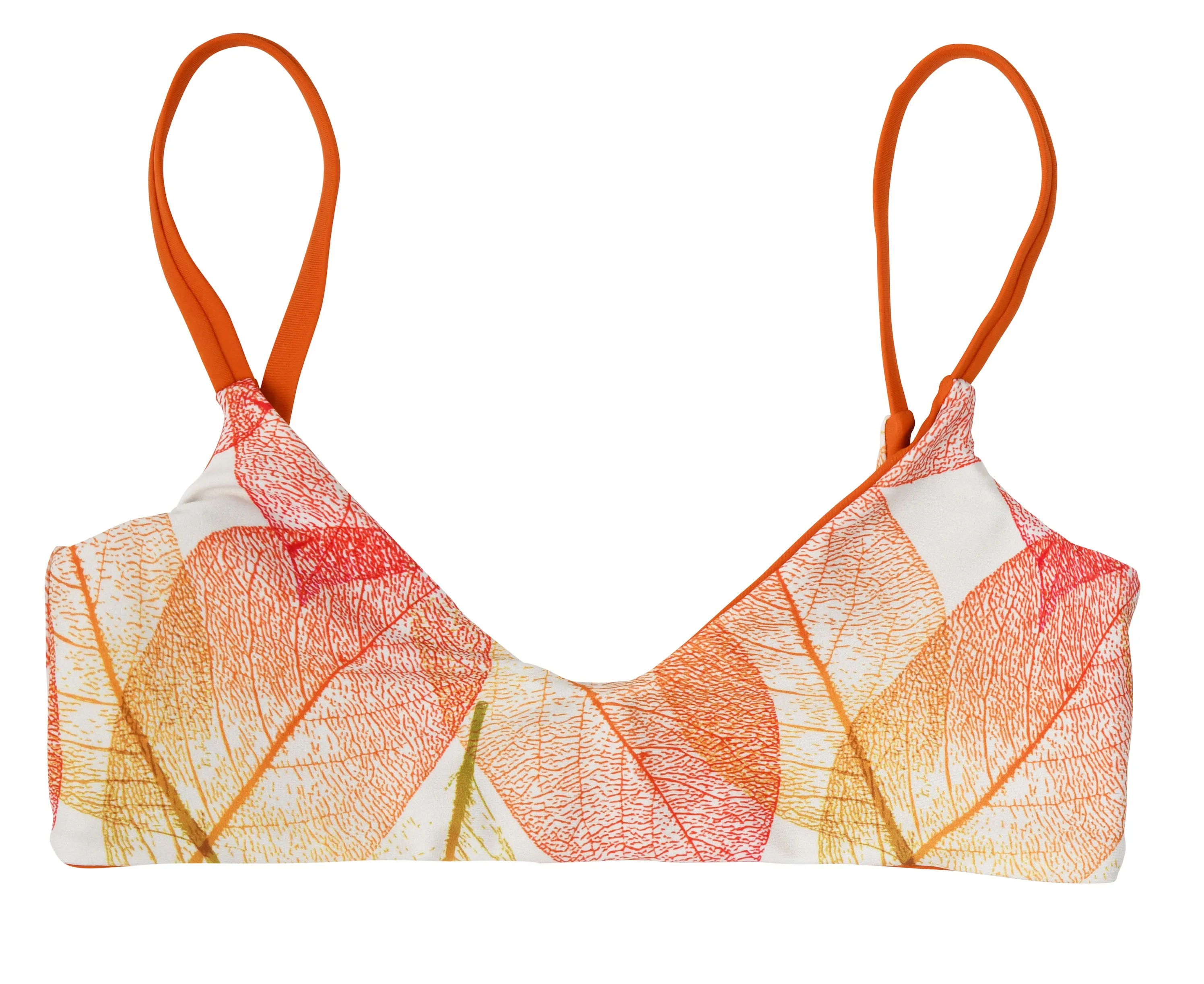 Grace Reversible Scoop Neck Bikini Top (Leaves/Burnt Orange)