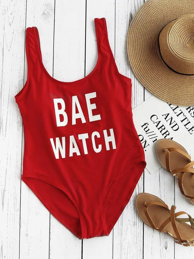 Graphic Print Scoop Swimsuit