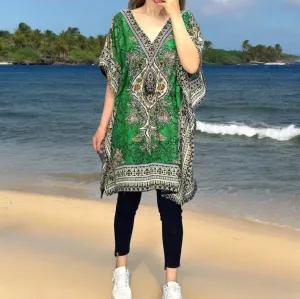 Green Printed Kaftans for Women