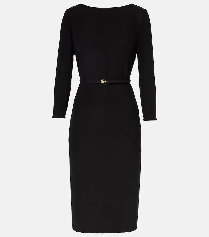 Gucci Double G belted cady midi dress