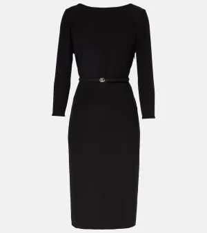 Gucci Double G belted cady midi dress