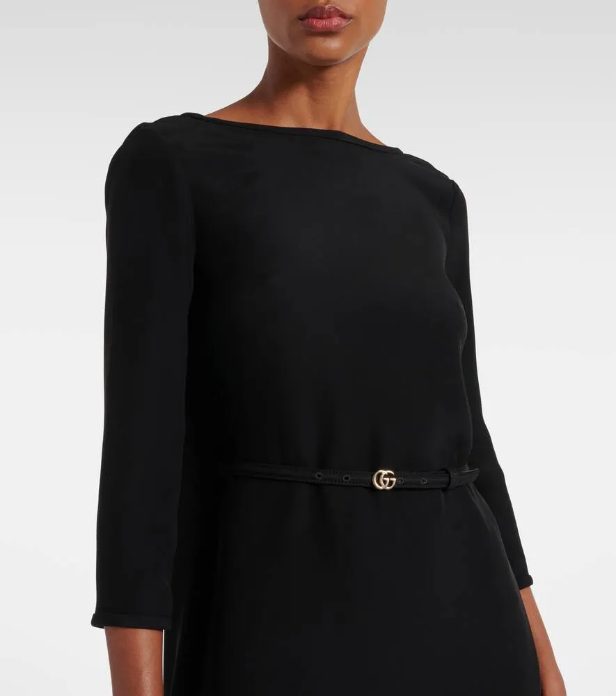 Gucci Double G belted cady midi dress