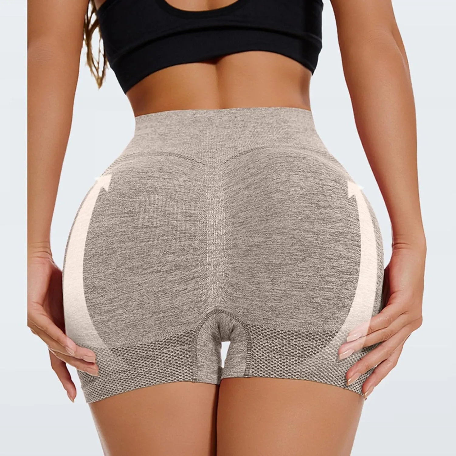 Gym Shorts Women Seamless Athletic Workout High Waisted Butt Lifting Shorts for Runnning Biker Yoga Clothes 2 Pack