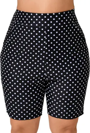 Halcurt Women's Plus Size High Waisted Board Shorts Tankini Swim Bottoms Modest Beach Swimsuit Boy Shorts