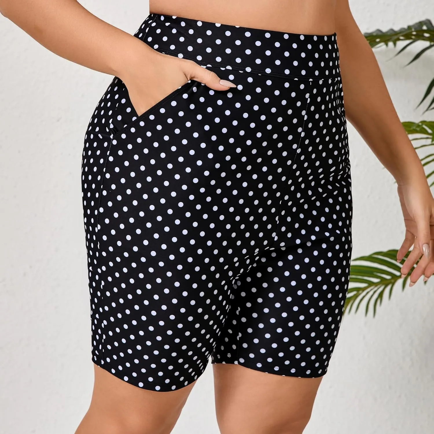 Halcurt Women's Plus Size High Waisted Board Shorts Tankini Swim Bottoms Modest Beach Swimsuit Boy Shorts