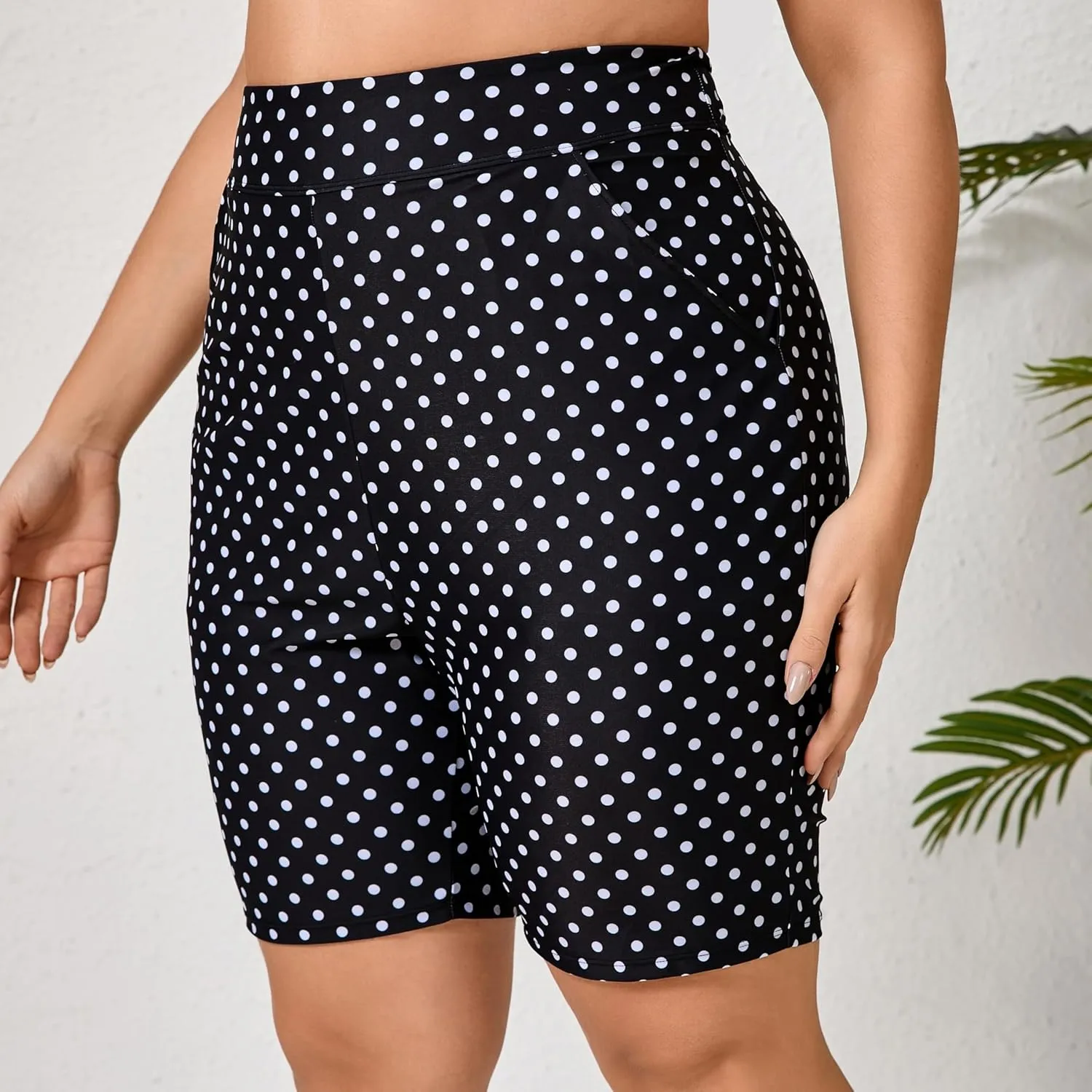 Halcurt Women's Plus Size High Waisted Board Shorts Tankini Swim Bottoms Modest Beach Swimsuit Boy Shorts