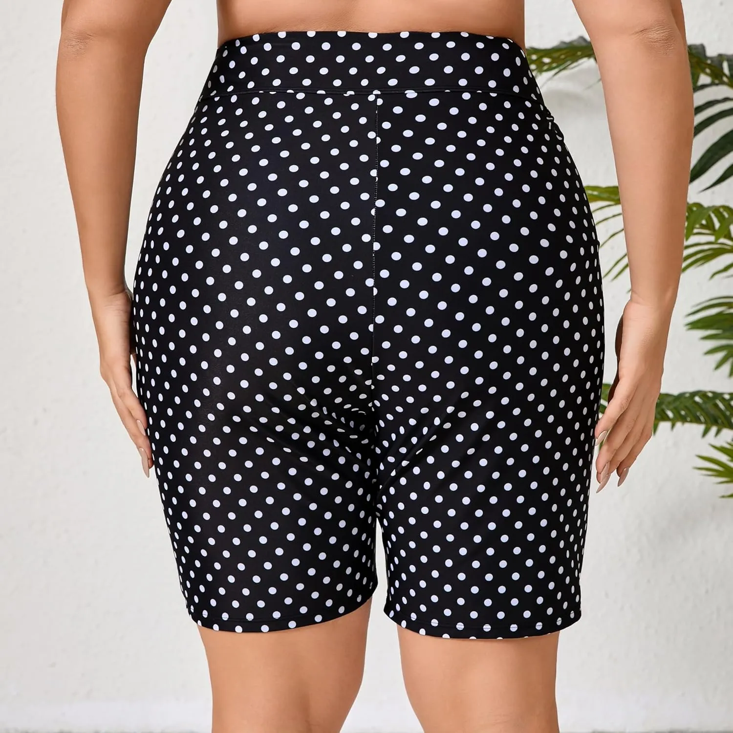 Halcurt Women's Plus Size High Waisted Board Shorts Tankini Swim Bottoms Modest Beach Swimsuit Boy Shorts
