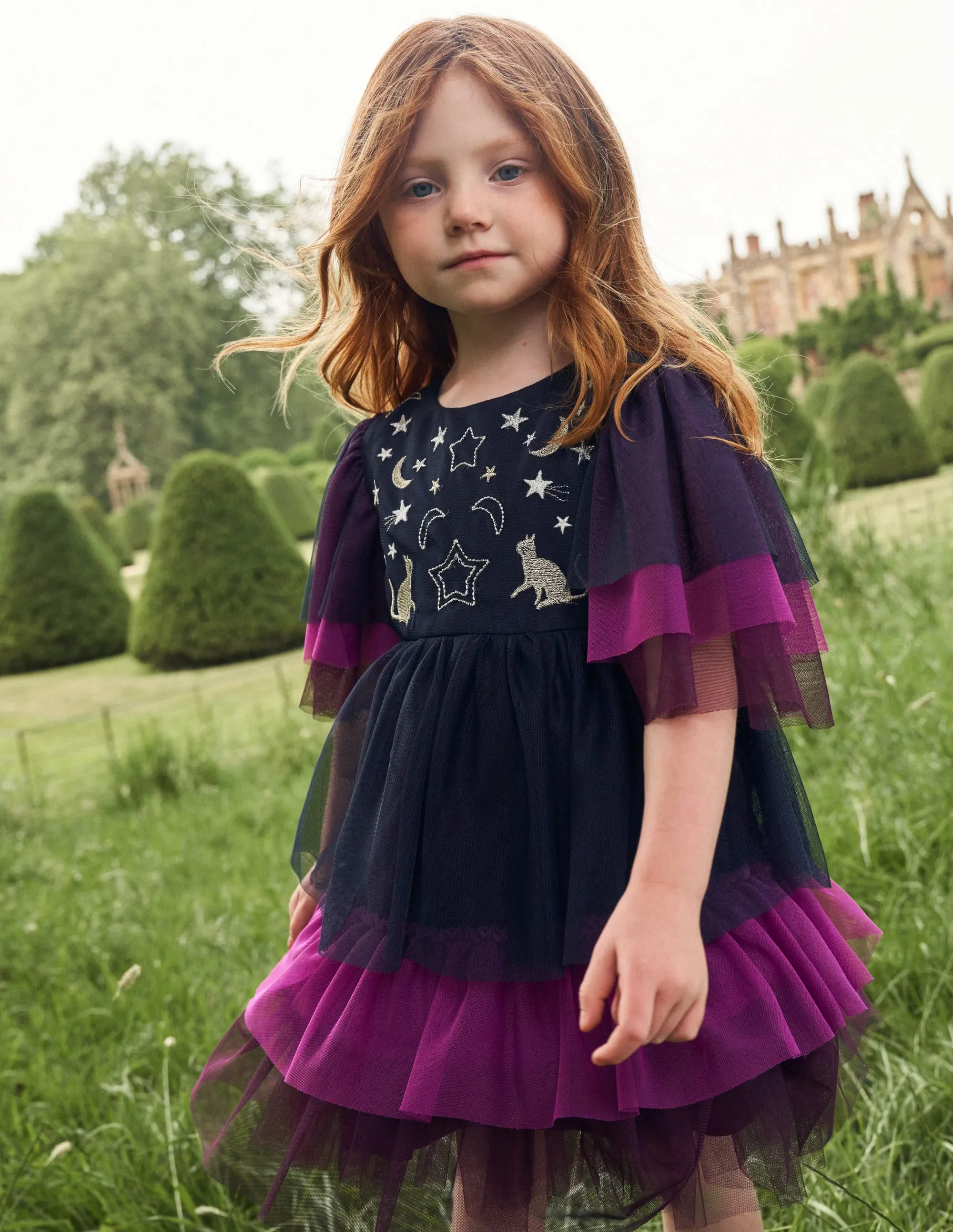 Halloween Tulle Dress-Chrysanthemum Purple