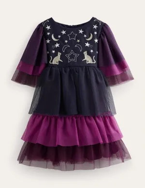 Halloween Tulle Dress-Chrysanthemum Purple