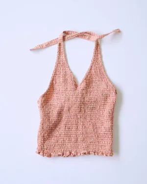 halter neck plaid tops
