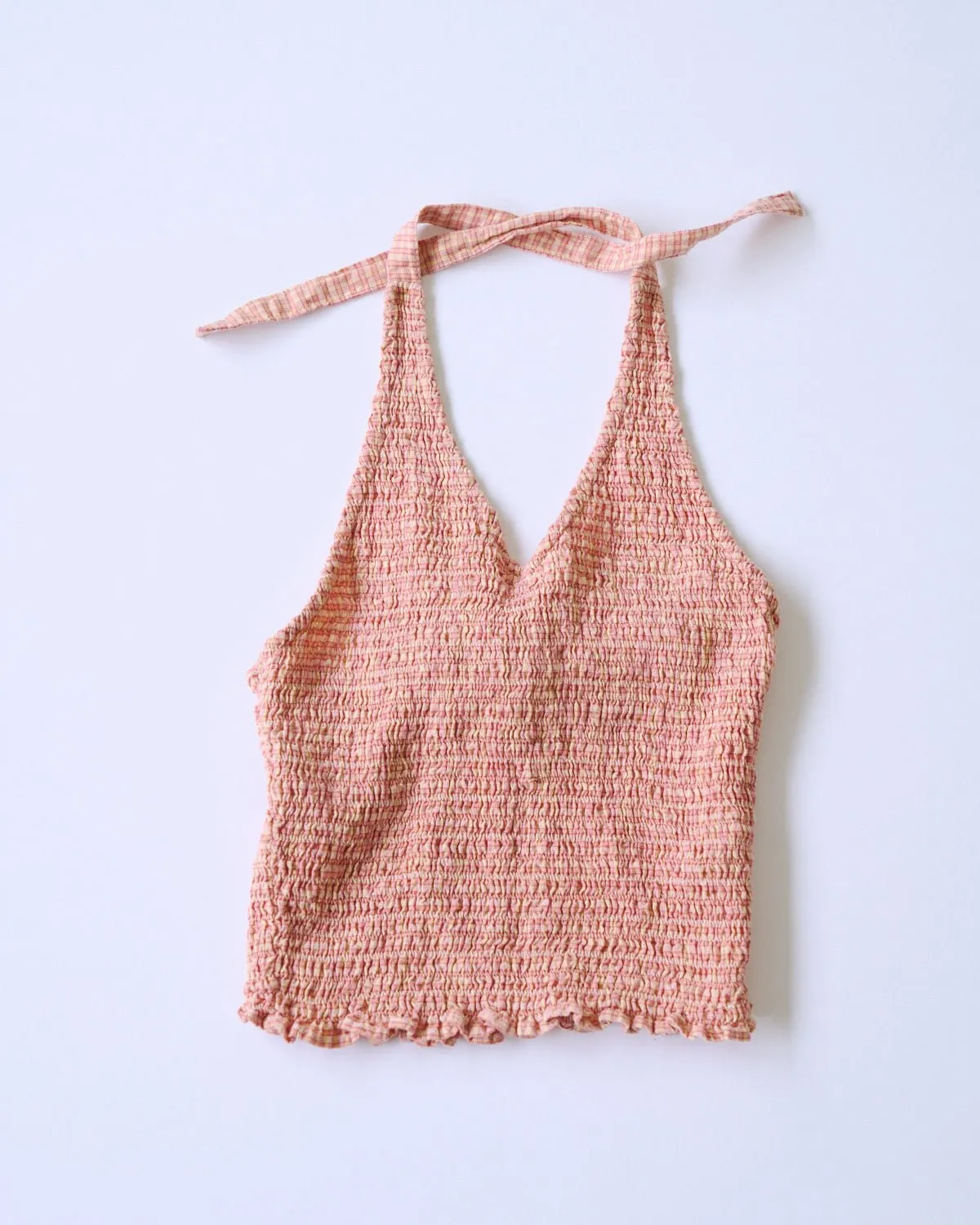 halter neck plaid tops