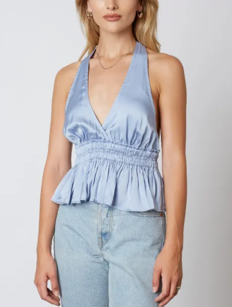 Halter Peplum Crop Top