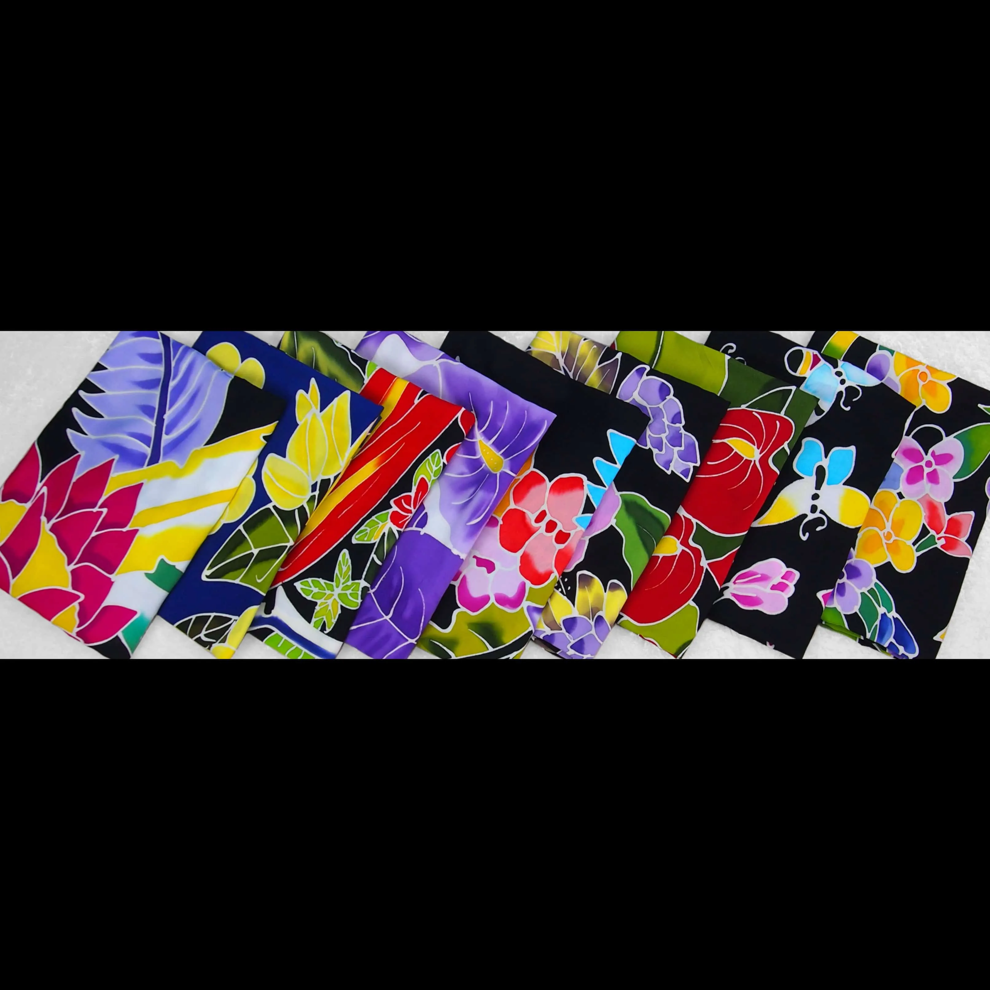 Hand-Painted Batik Floral Sarongs