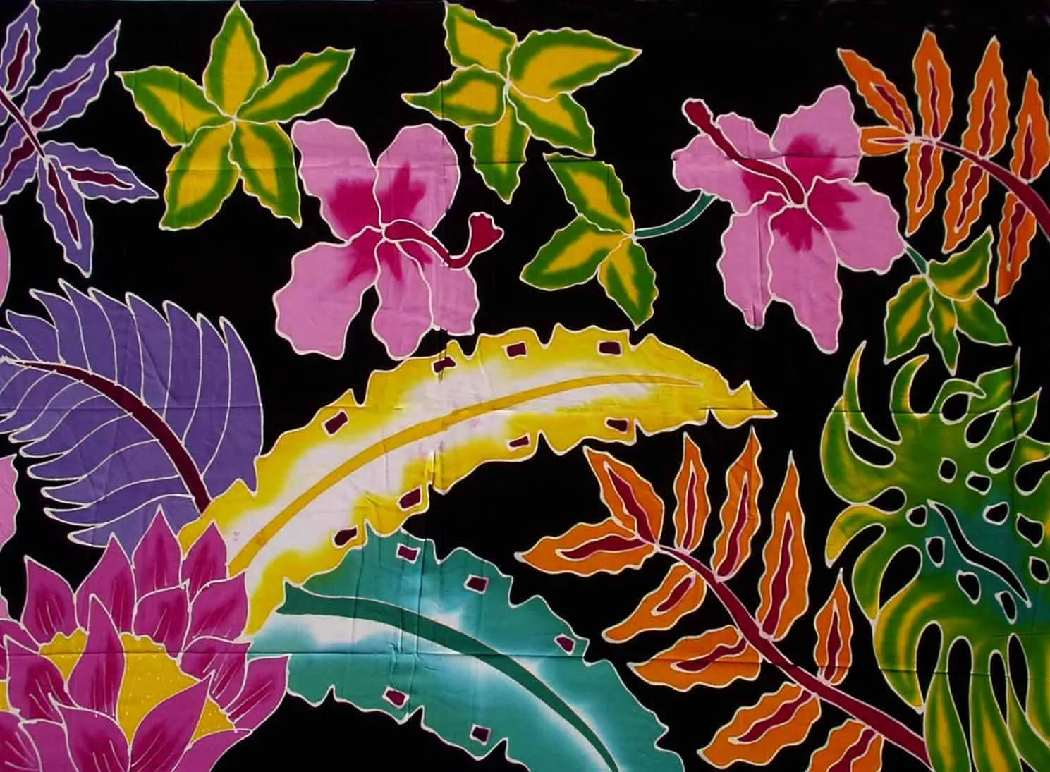 Hand-Painted Batik Floral Sarongs