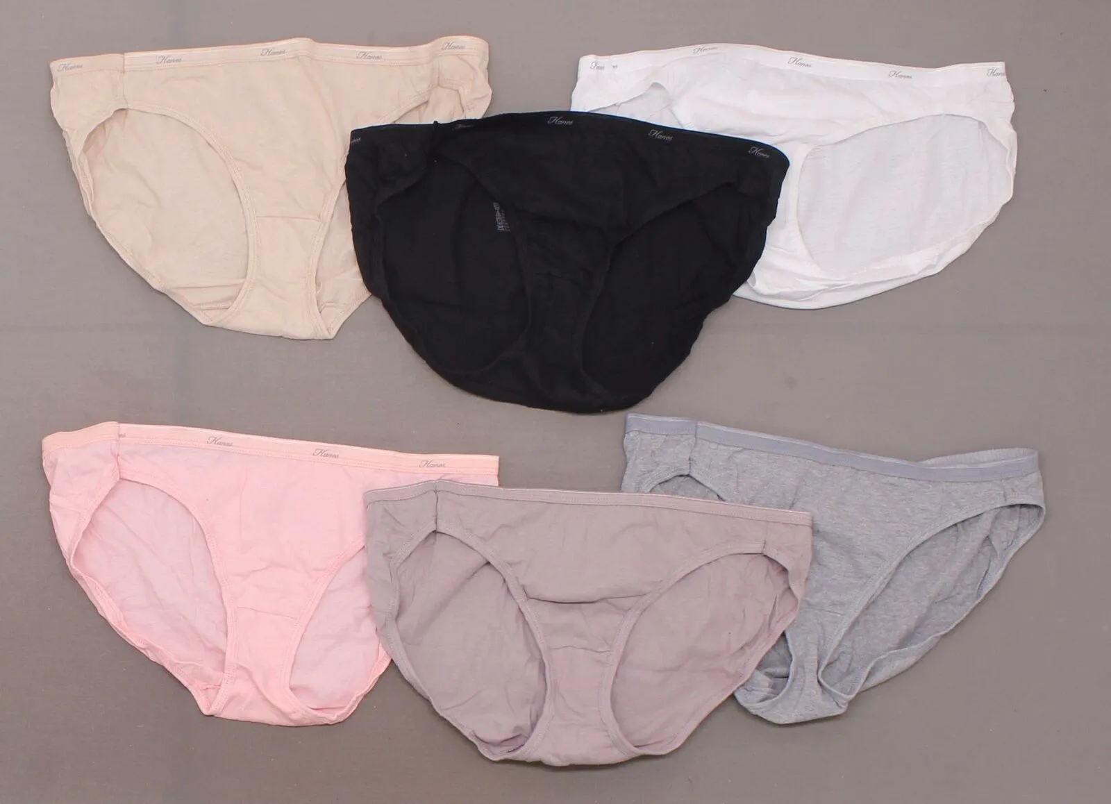 Hanes Women's 6 Pairs Core Cotton Bikini Panties