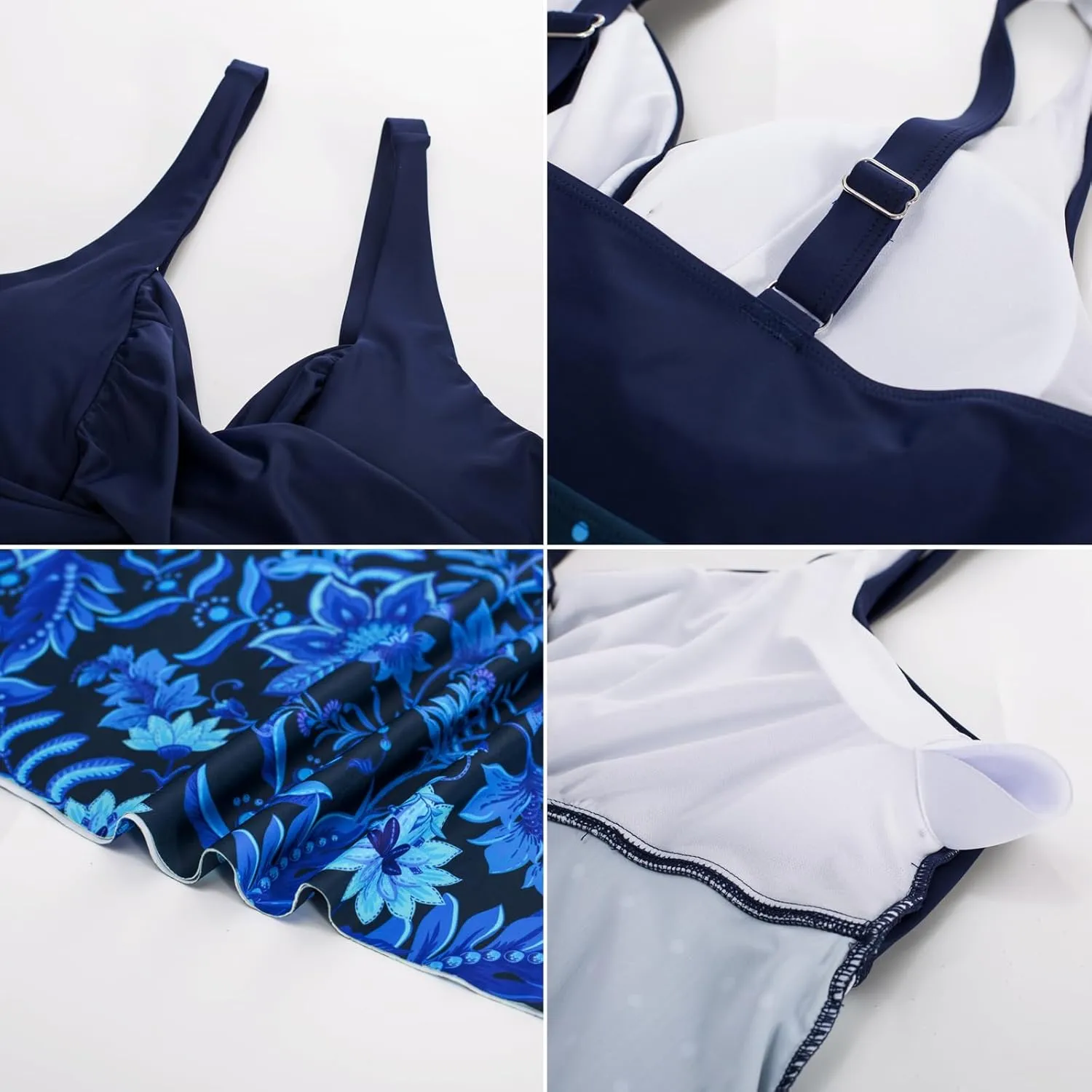 Hanna Nikole Women's Plus Size Tankini Swimsuits Twist Front Two Piece Bathing Suits with Shorts