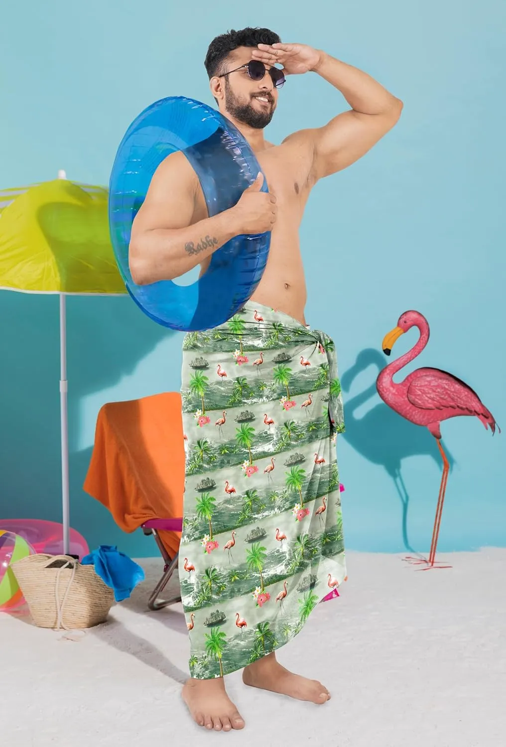 HAPPY BAY Men's Pareo Sarong Wrap Swim Bath
