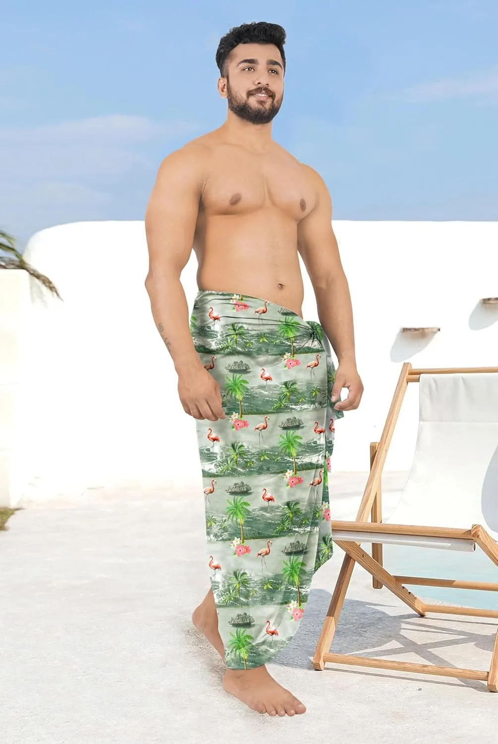 HAPPY BAY Men's Pareo Sarong Wrap Swim Bath
