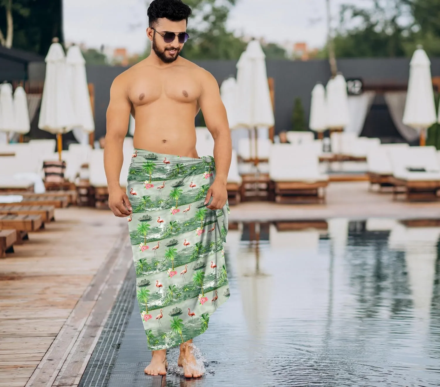 HAPPY BAY Men's Pareo Sarong Wrap Swim Bath