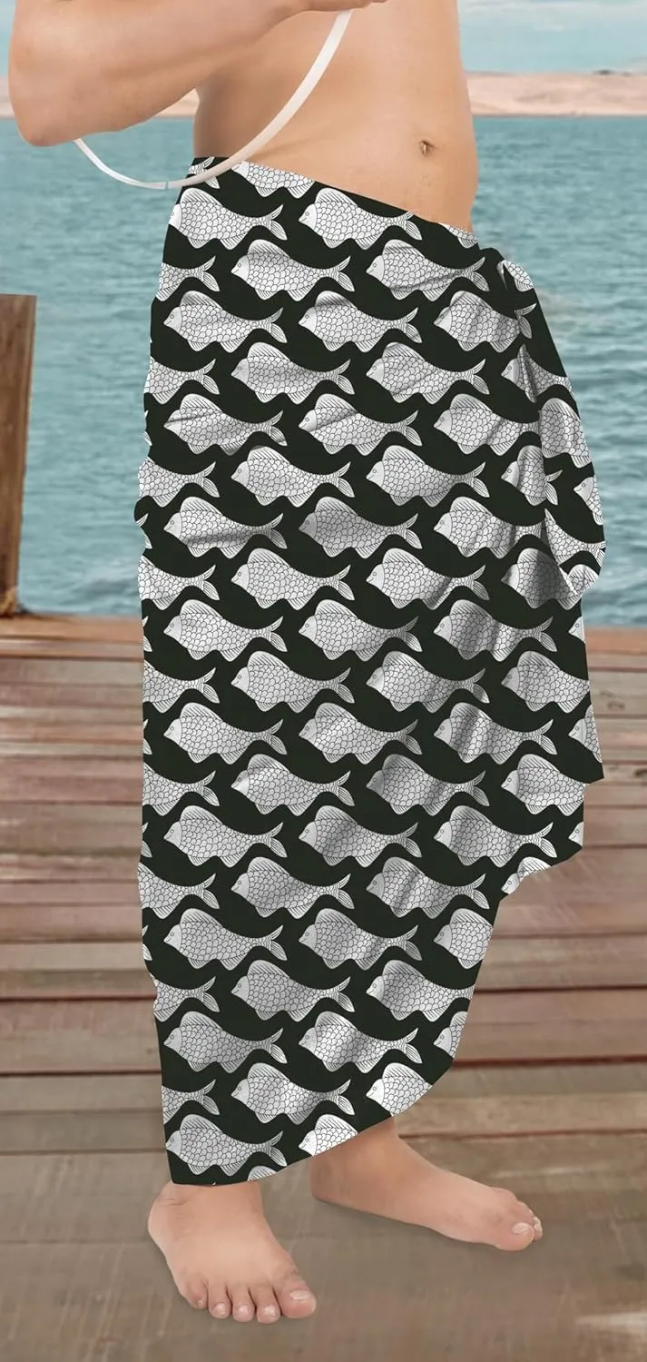 HAPPY BAY Men's Sarong Beach Wraps Pareo Aloha