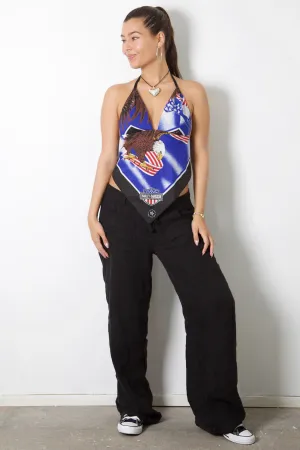 Harley Davidson USA Eagle Reworked Bandana Halter Top