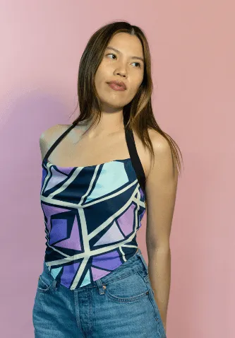 Harper Halter in Geo Print