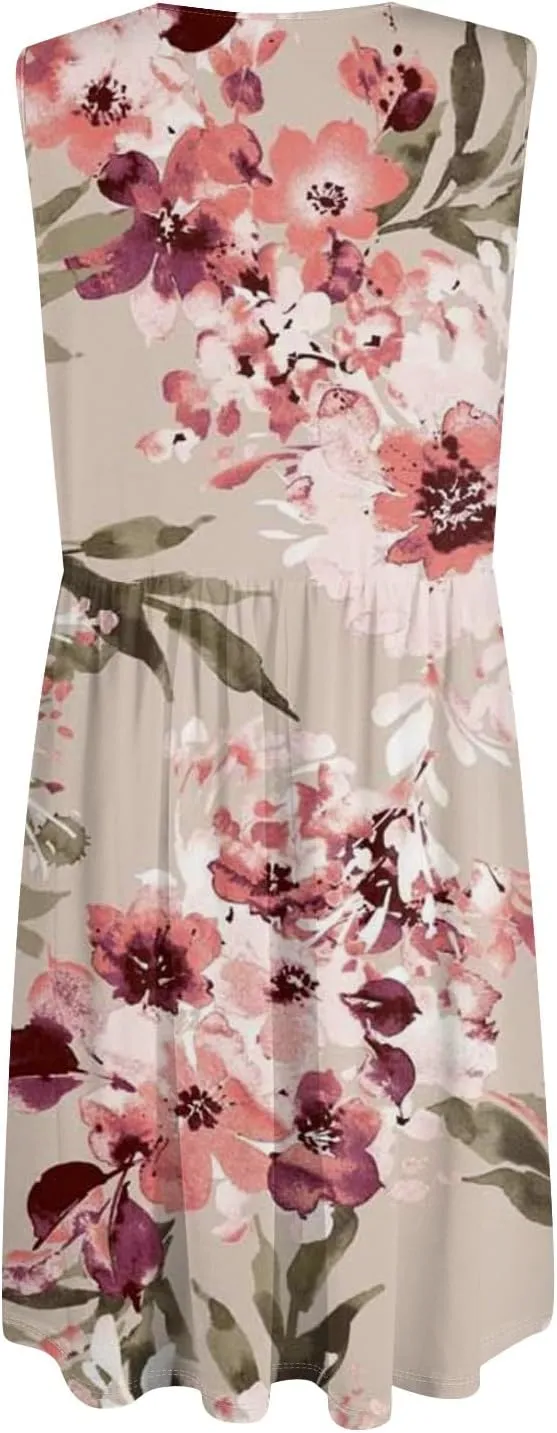 Hawaiian Dresses For Women Casual Floral Midi Swimwear Cover Ups Summer Plus Size Vacation Womens Sundress