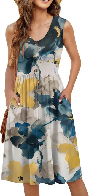 Hawaiian Dresses For Women Casual Floral Midi Swimwear Cover Ups Summer Plus Size Vacation Womens Sundress