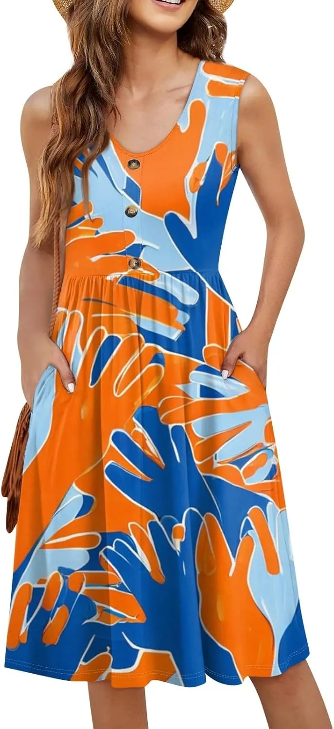 Hawaiian Dresses For Women Midi Floral Casual Swimwear Cover Ups Vacation Plus Size Mini Beach Dress