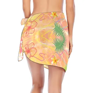 Hawaiian Gold Short Chiffon Sarong Wrap up to 5 XL (FWS)