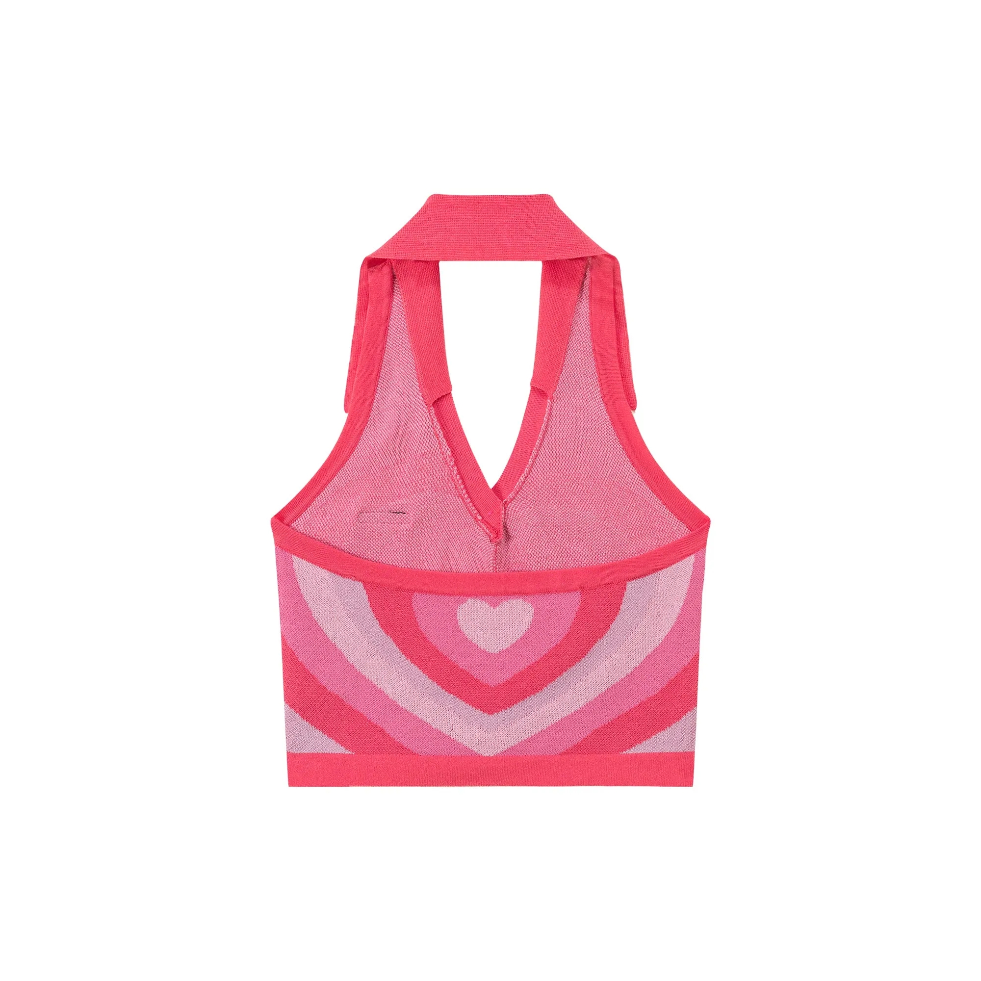 Heart Shape Halter Sleeveless Knit Crop Top