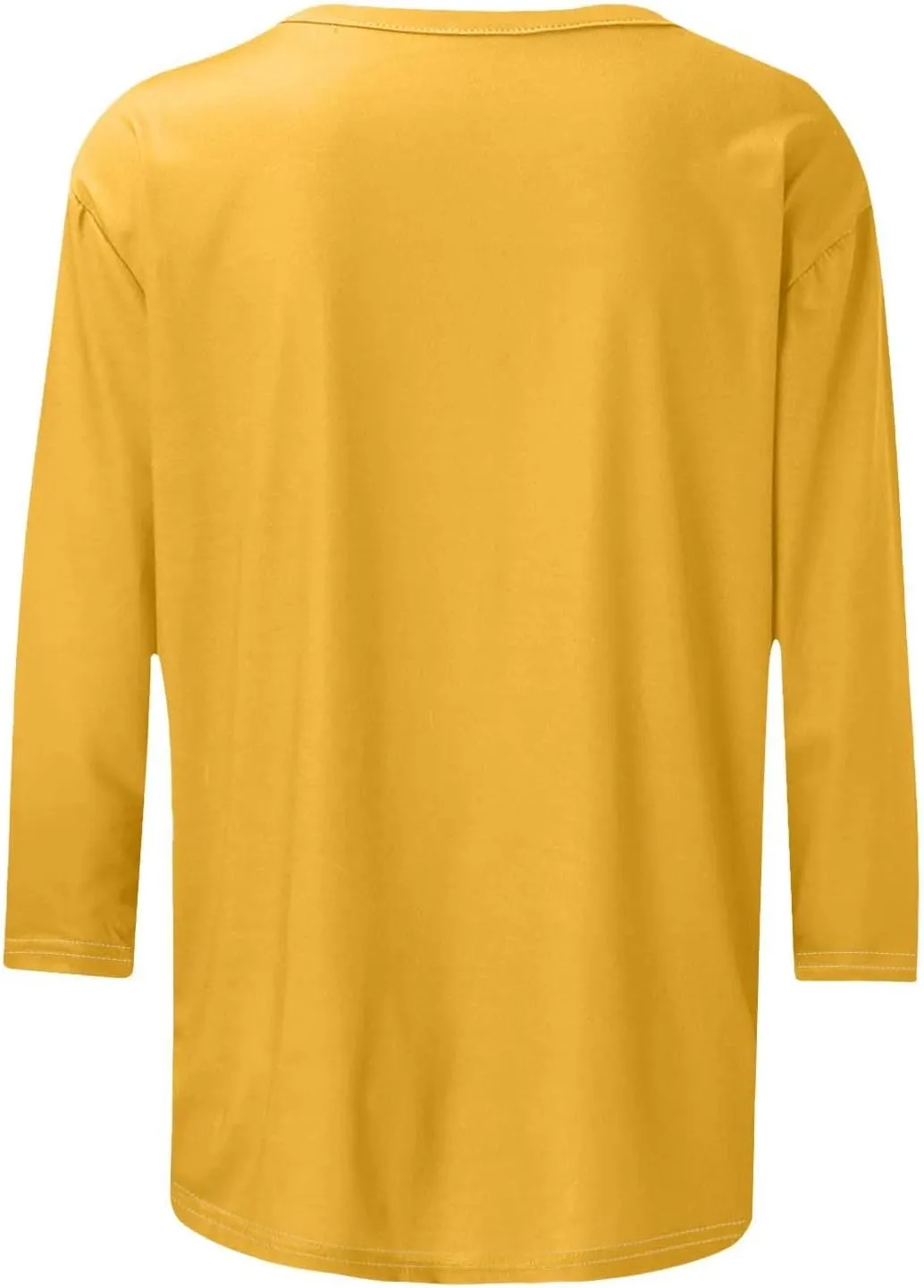 HGps8w 3/4 Sleeve Shirts for Women Basic Casual Solid 2025 Summer Pullover Tunic Tee Shirt Loose Crewneck Blouse Tops