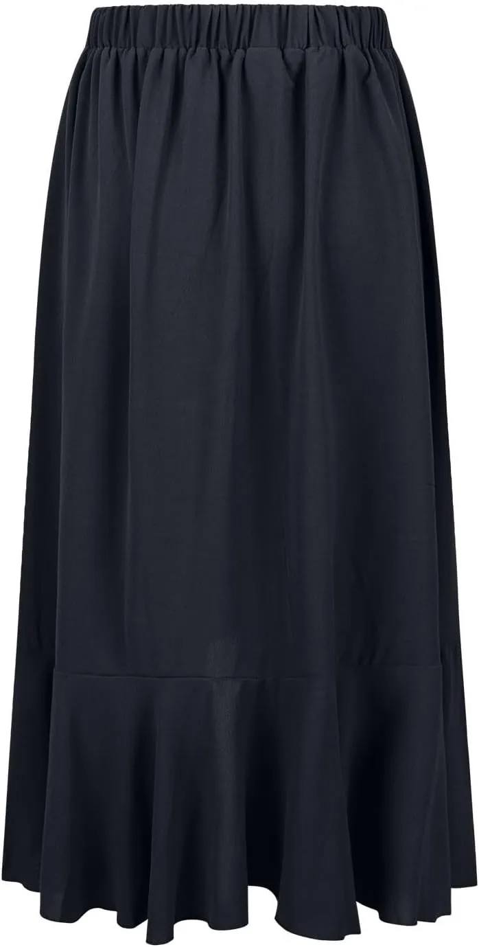 HGps8w Women's Ruffle Slit Long Skirt, Casual Elastic High Waisted 2025 Summer A-Line Boho Flowy Maxi Skirts